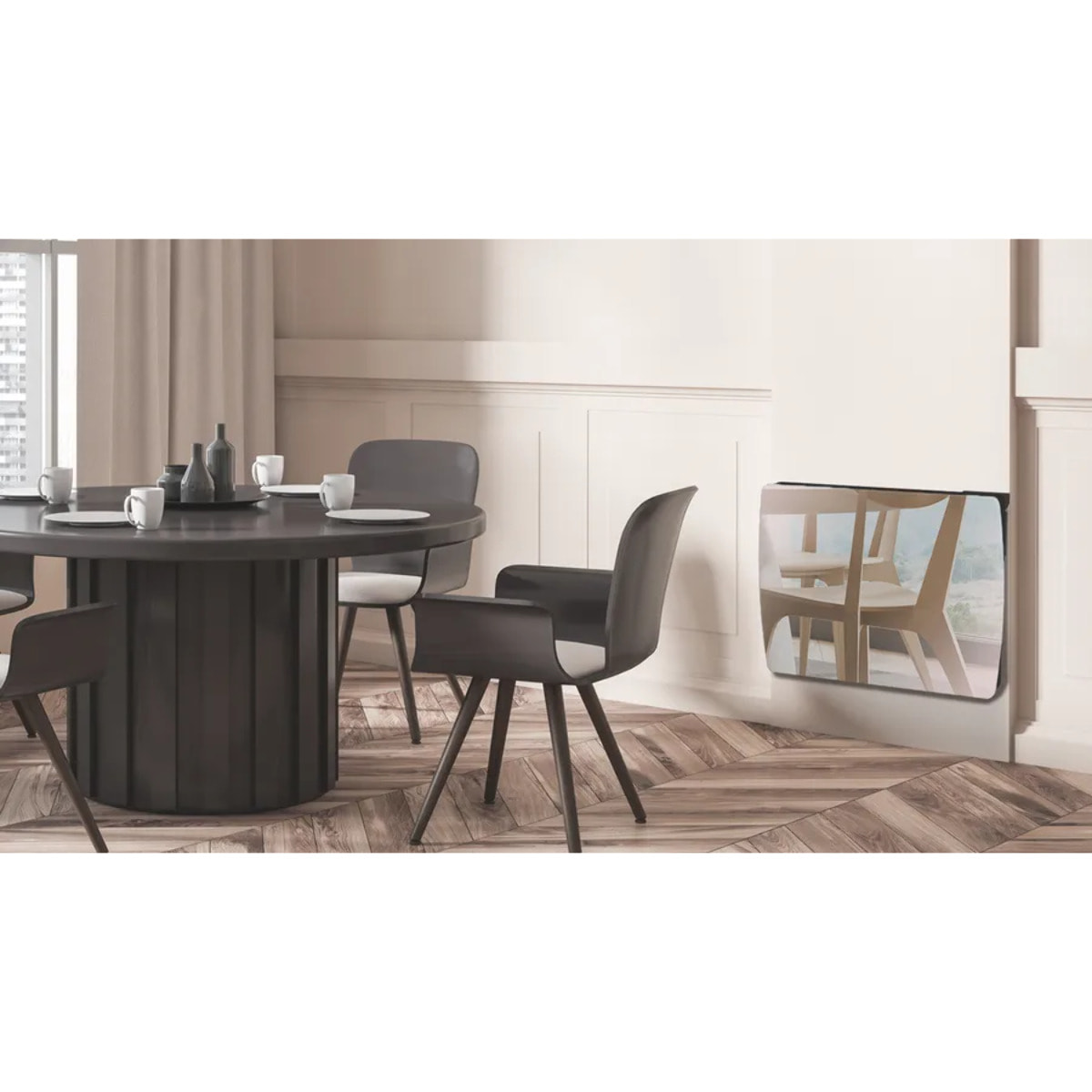 Radiateur Électrique LCD Céramique Miroir 1000W