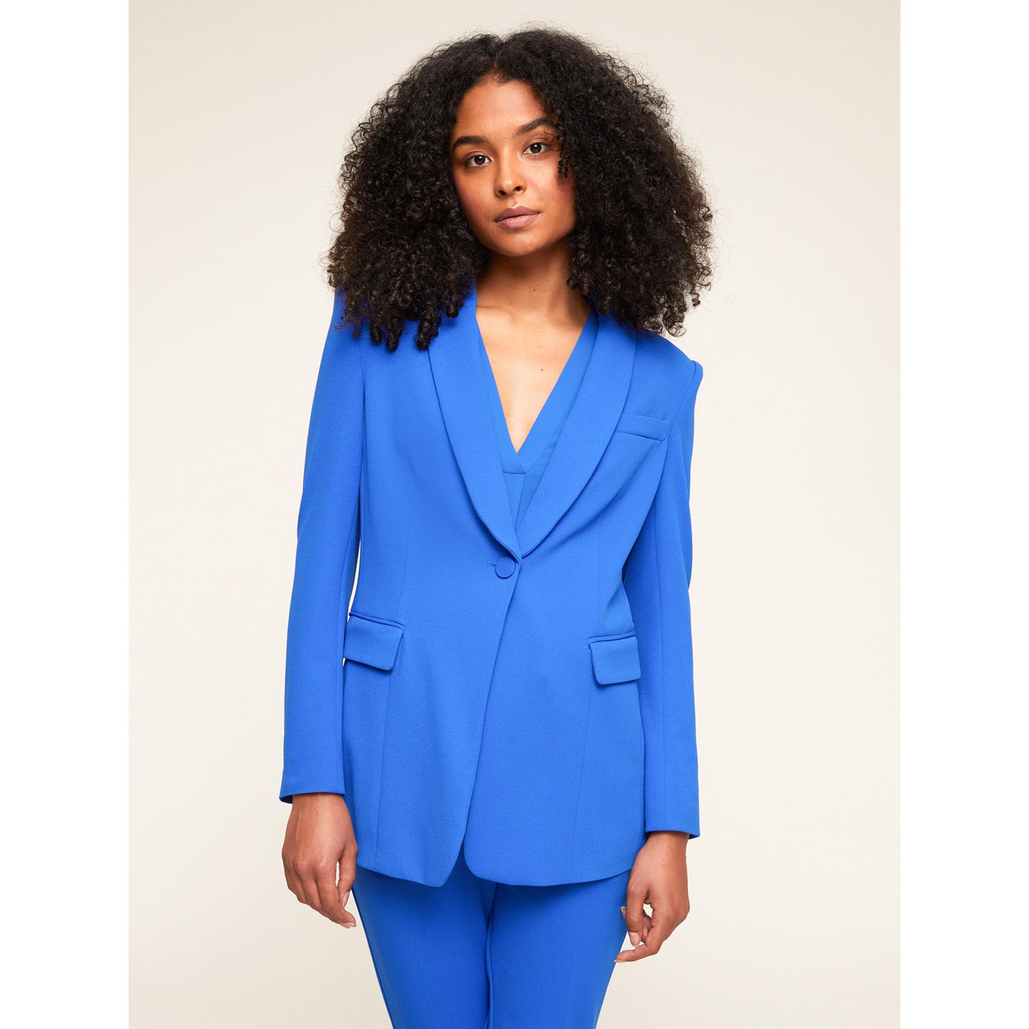 Motivi - Blazer largo de botonadura sencilla - Azul aciano