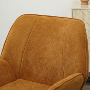 Butaca de Salón Moderna Sillón Lectura con Asiento Ancho y Acolchado Tapizado en Terciopelo Patas de Metal Sillón para Salón Sala de Estar Dormitorio Marrón