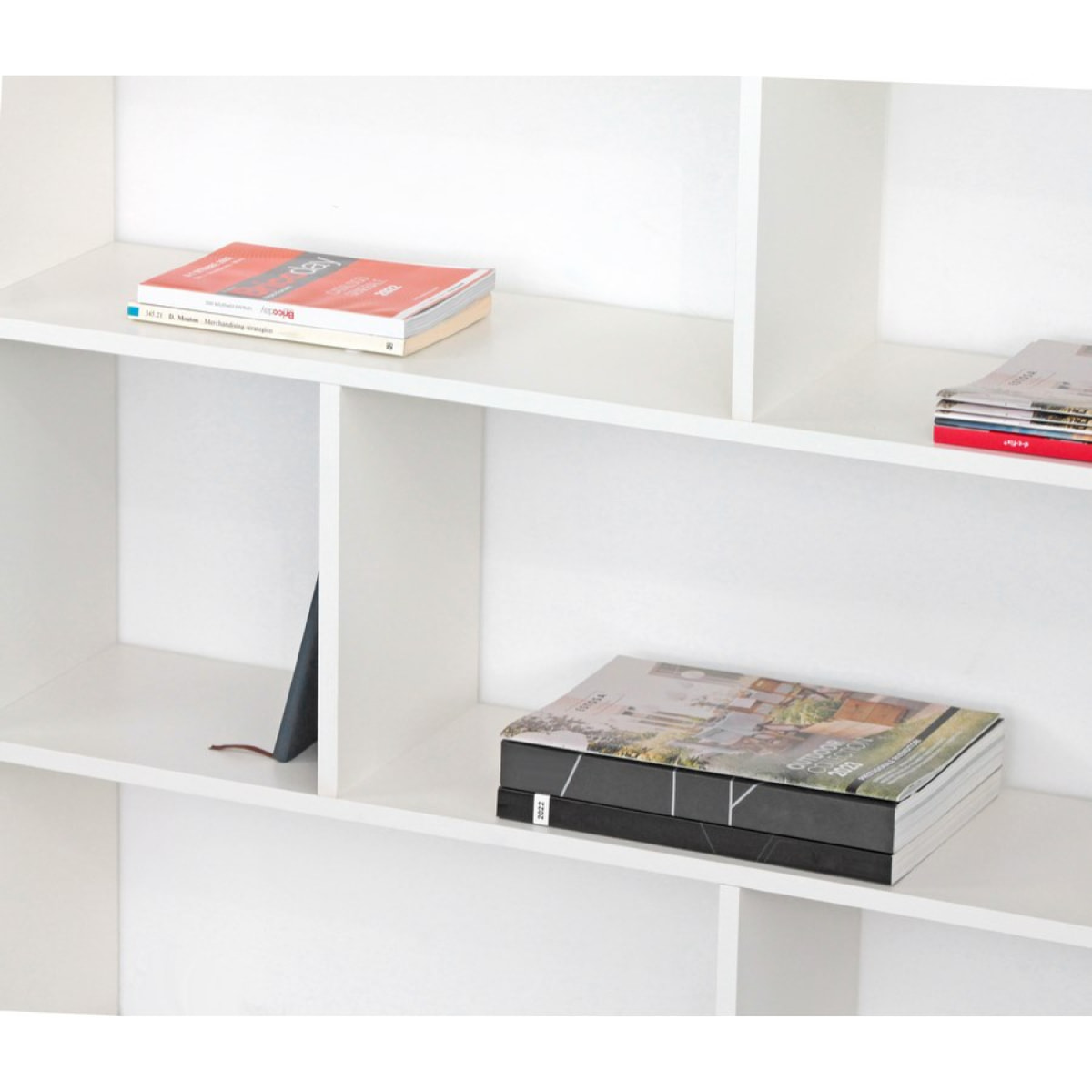 Libreria aperta moderna 12 vani bianco opaco 124x160x24 cm