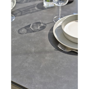 TIGUA - Ensemble repas jardin 6 places en Céramique - Gris anthracite