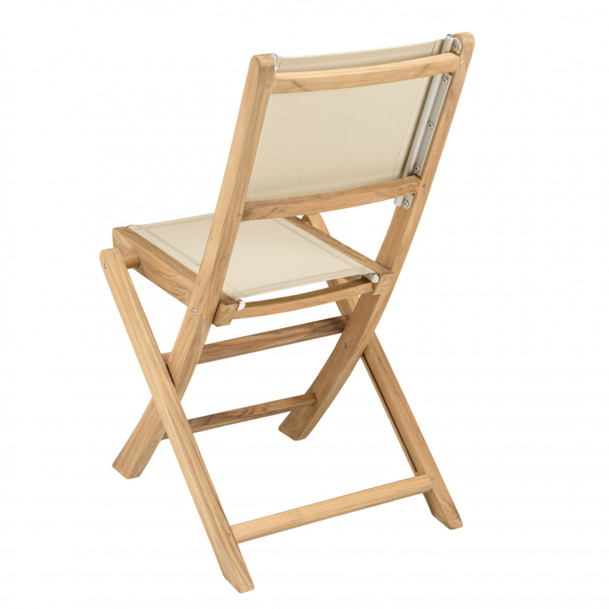 HARRIS - Lot de 2 chaises pliantes textilène couleur beige
