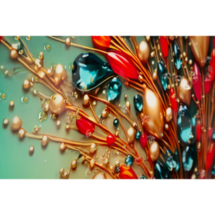 STAMPA DECORATA SU TELA LACCATA C/CORNICE BUTTERLY -B- CM 70X4X100