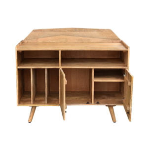 Buffet meuble de rangement vinyles en bois manguier massif L105 cm MATAHARI