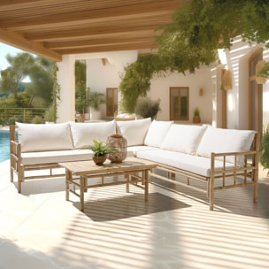 VITAL - Canapé 6 p. 1 table basse en bambou