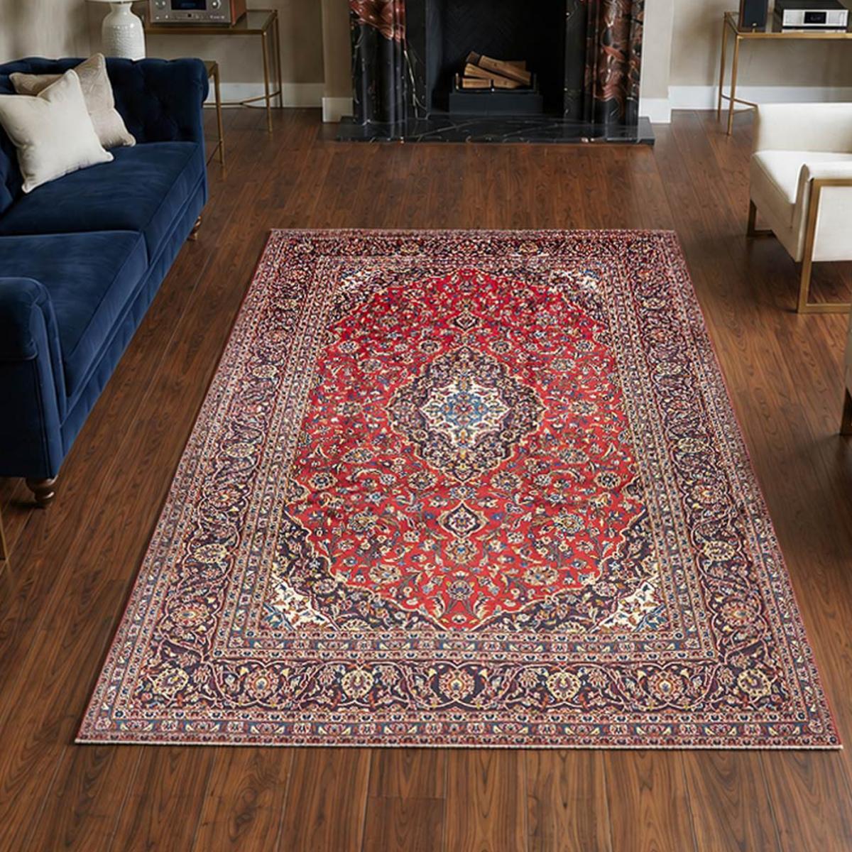 Tapis d'orient au motif oriental, noué main en laine, ABOMIR