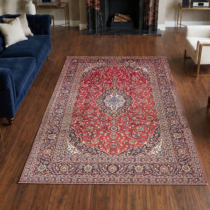 Tapis d'orient au motif oriental, noué main en laine, ABOMIR