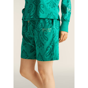 Bermuda in jersey con stampa floreale
