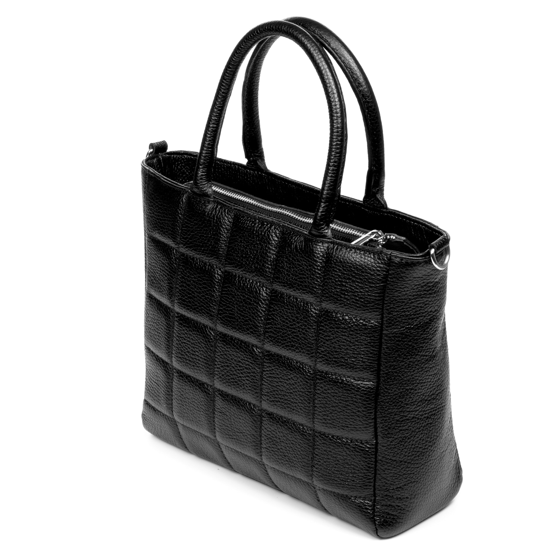 Albizzate borsa tote da donna. Pelle autentica finitura Dollaro trapuntata.