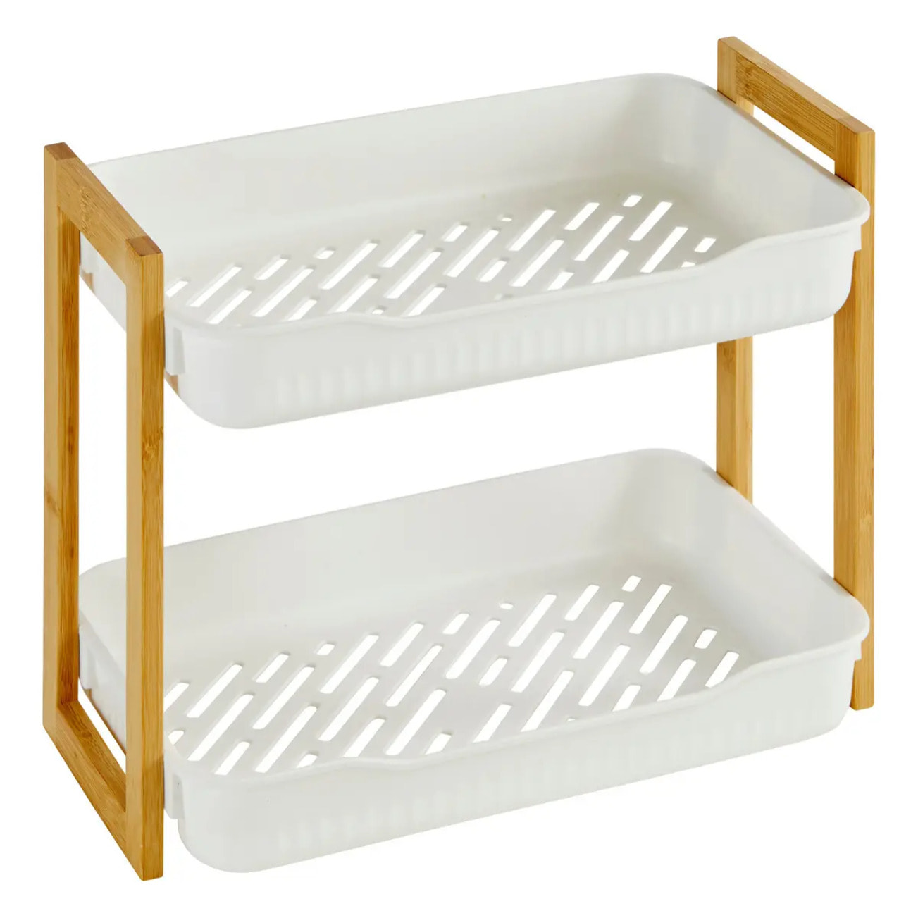 Étagère "Naturéo" en bambou blanc 27x20,5cm