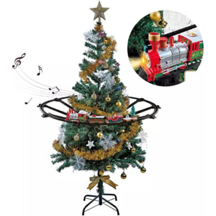 Juego de tren de navidad de 23 piezas con luces y sonidos con una vía de 274cm