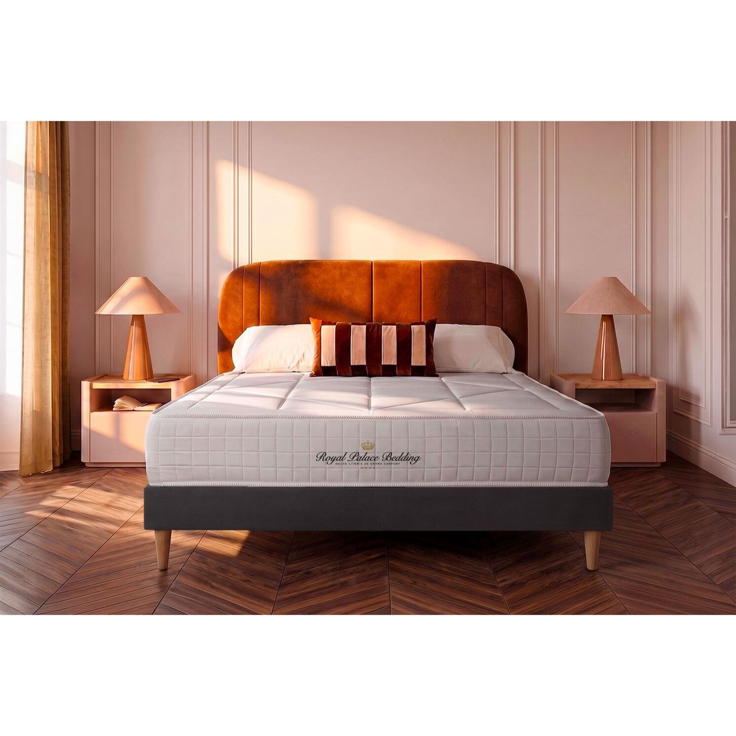 Ensemble 1p - Matelas Ressorts ensachés et mémoire de forme -  Maxi Epaisseur : 26cm - Confort : Équilibré - Windsor