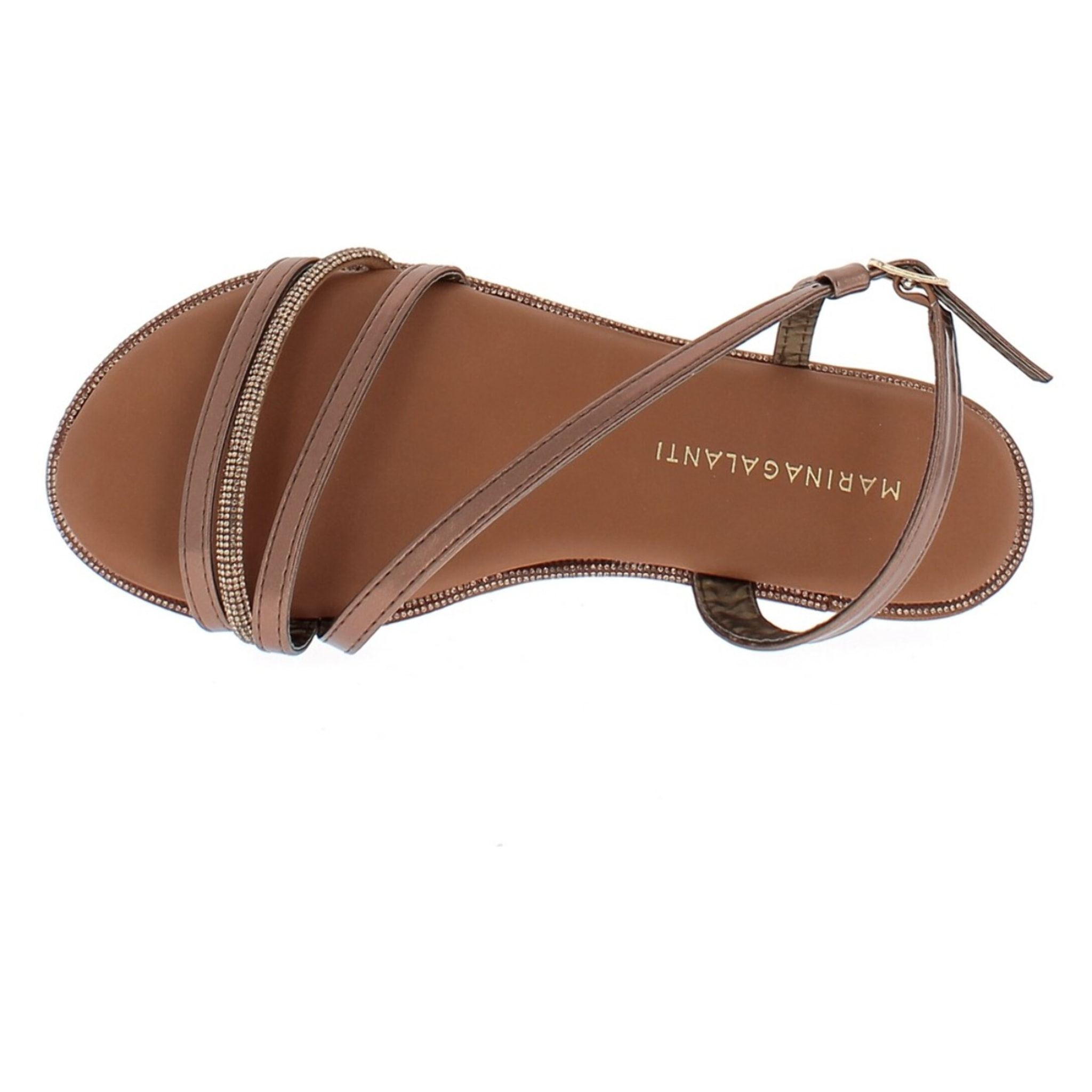 Marina Galanti Scarpe Donna Flat Braided Sandals Jewel MG 1E164 Bronze
