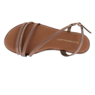 Marina Galanti Scarpe Donna Flat Braided Sandals Jewel MG 1E164 Bronze