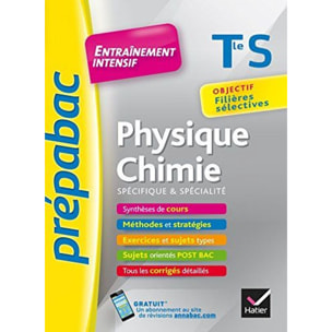 Carrasco, Joël | Physique-Chimie Tle S (spécifique & spécialité) - Prépabac Entraînement intensif: objectif filières sélectives - Terminale S | Livre d'occasion