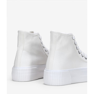 Zapatillas de tela altas blancas con plataforma