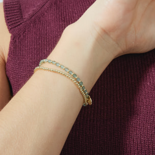 Pulsera de Cristal Azul acabada en oro amarillo de 18k
