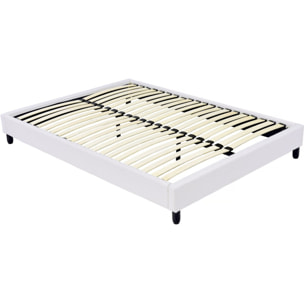Sommier tapissier à lattes - 160 x 200 cm - 13 lattes - Blanc