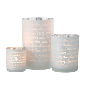 J-Line photophore Love - verre - blanc - large