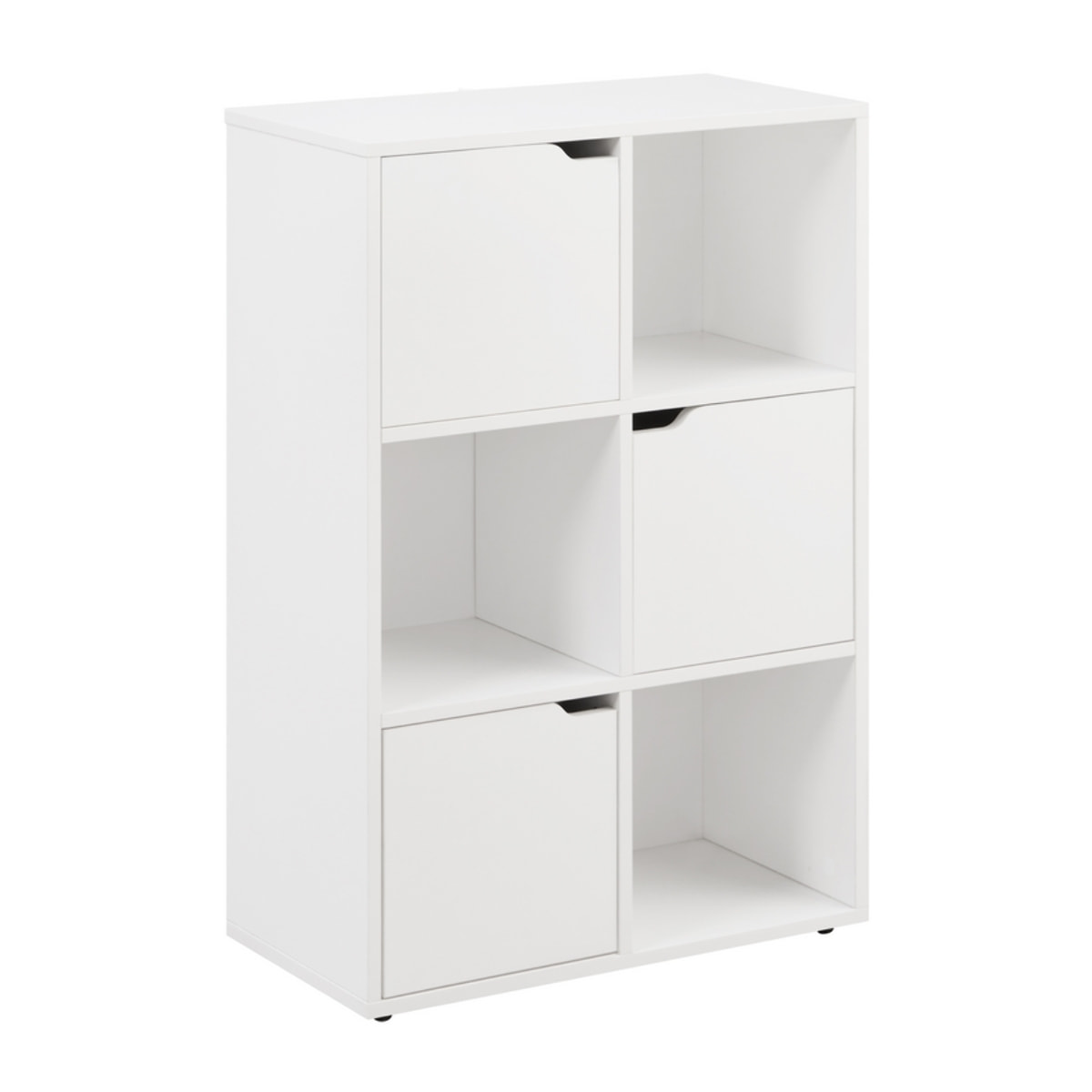 Mobile libreria 6 cubi con 3 ante bianca - Ubli