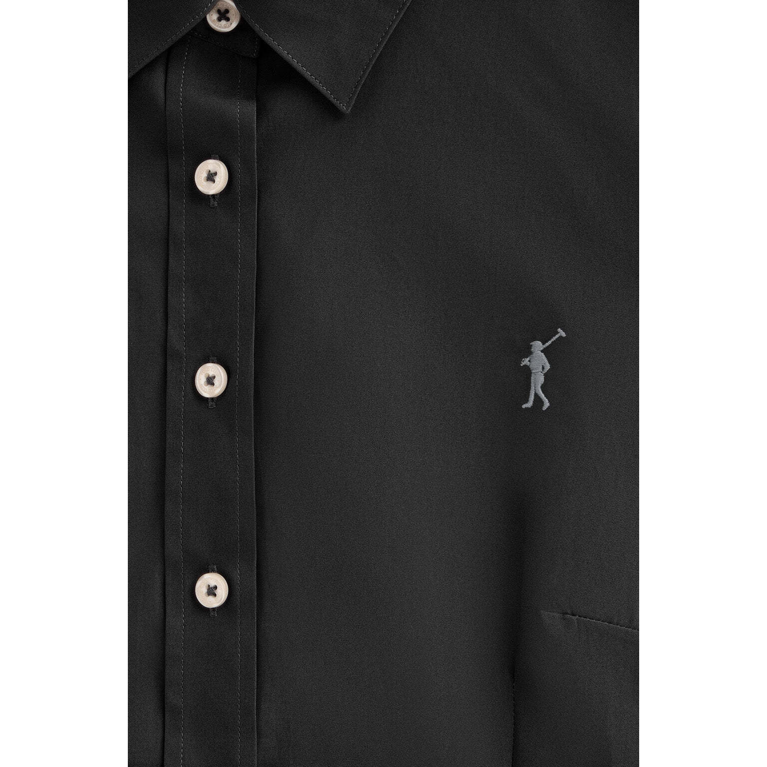 Camisa negra de corte slim con logo Rigby Go