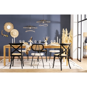 Chaises bistrot en bois noir et cannage en rotin (lot de 2) MARCEL