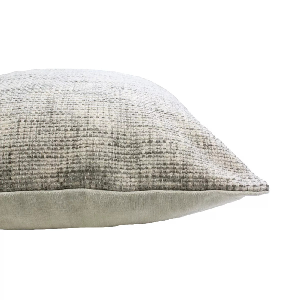 Housse de coussin polyester jeu d'unis beige Tweed naturel