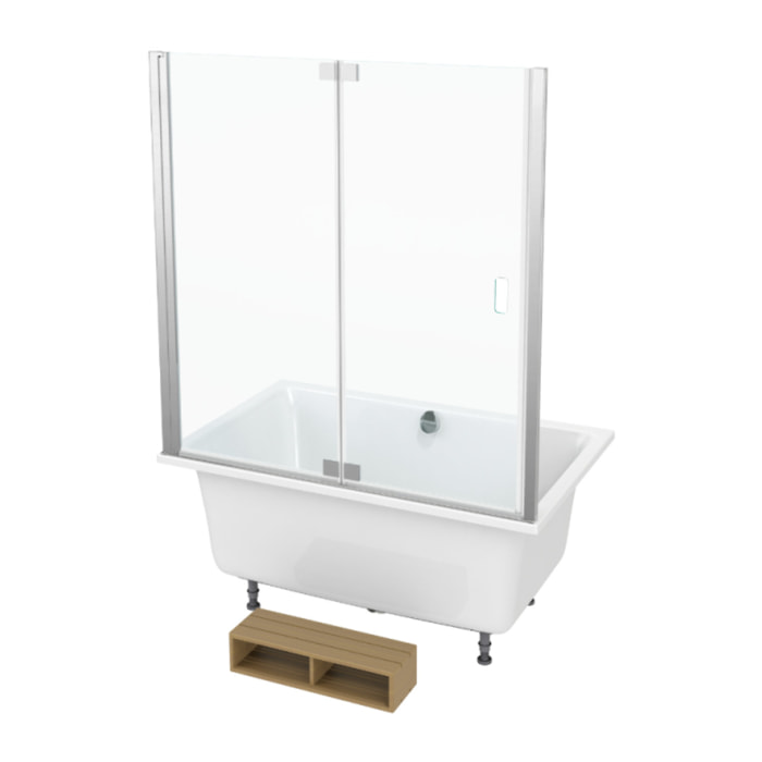 Bagnoire bain douche Capsule + pare bain en niche