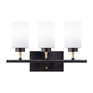 Aplique de pared, metal , negro, 46x15x28, casquillo 3 x E27 Max 40 W