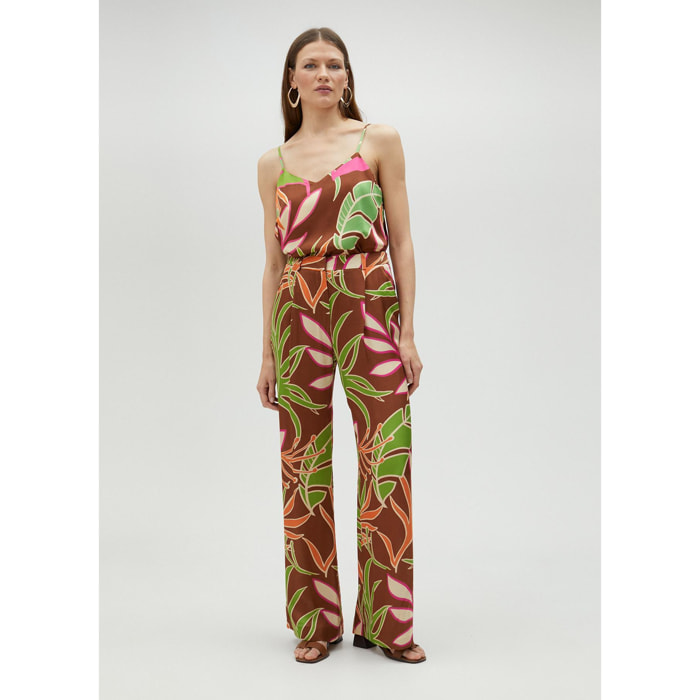 Pantaloni morbidi con stampa floreale