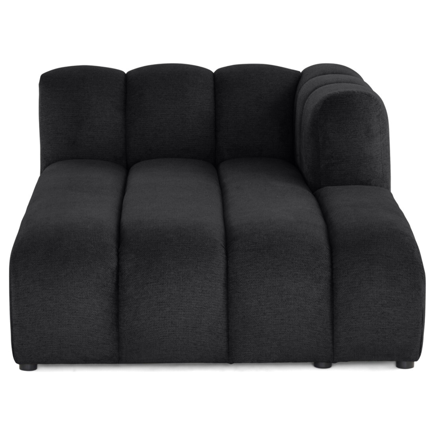 Debbie - module d'assise méridienne droit en tissu texturé - Noir