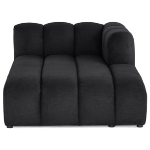 Debbie - module d'assise méridienne droit en tissu texturé - Noir