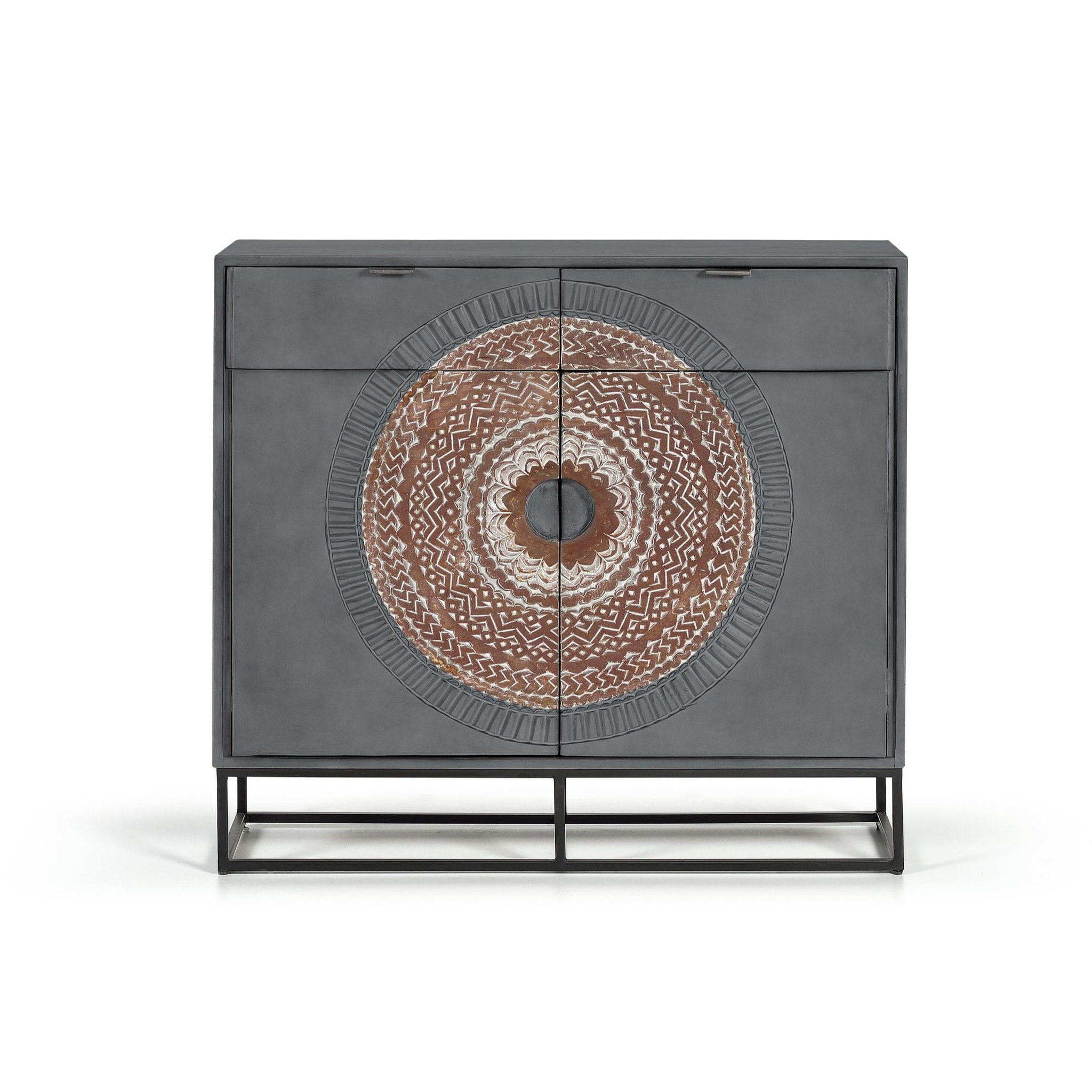Cómoda de Madera de Mango 100 Cm Estilo Étnico Contemporáneo Industrial