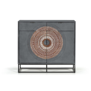 Cómoda de Madera de Mango 100 Cm Estilo Étnico Contemporáneo Industrial