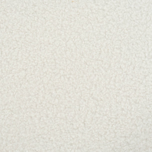Tabouret pouf. pieds en bois d'hévéa et tissu bouclette. blanc