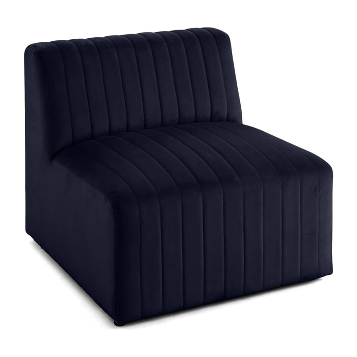 Nova - module d'assise sans accoudoirs - en velours - Bleu marine