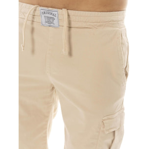 Bermuda cargo da uomo in twill elasticizzato Leone Easy