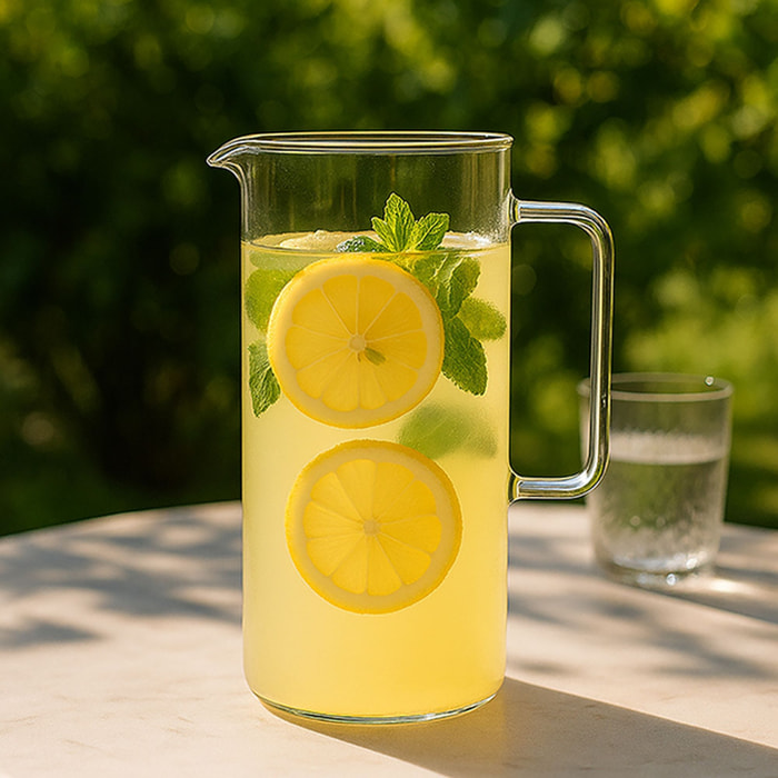 Pichet en verre avec anse 1L