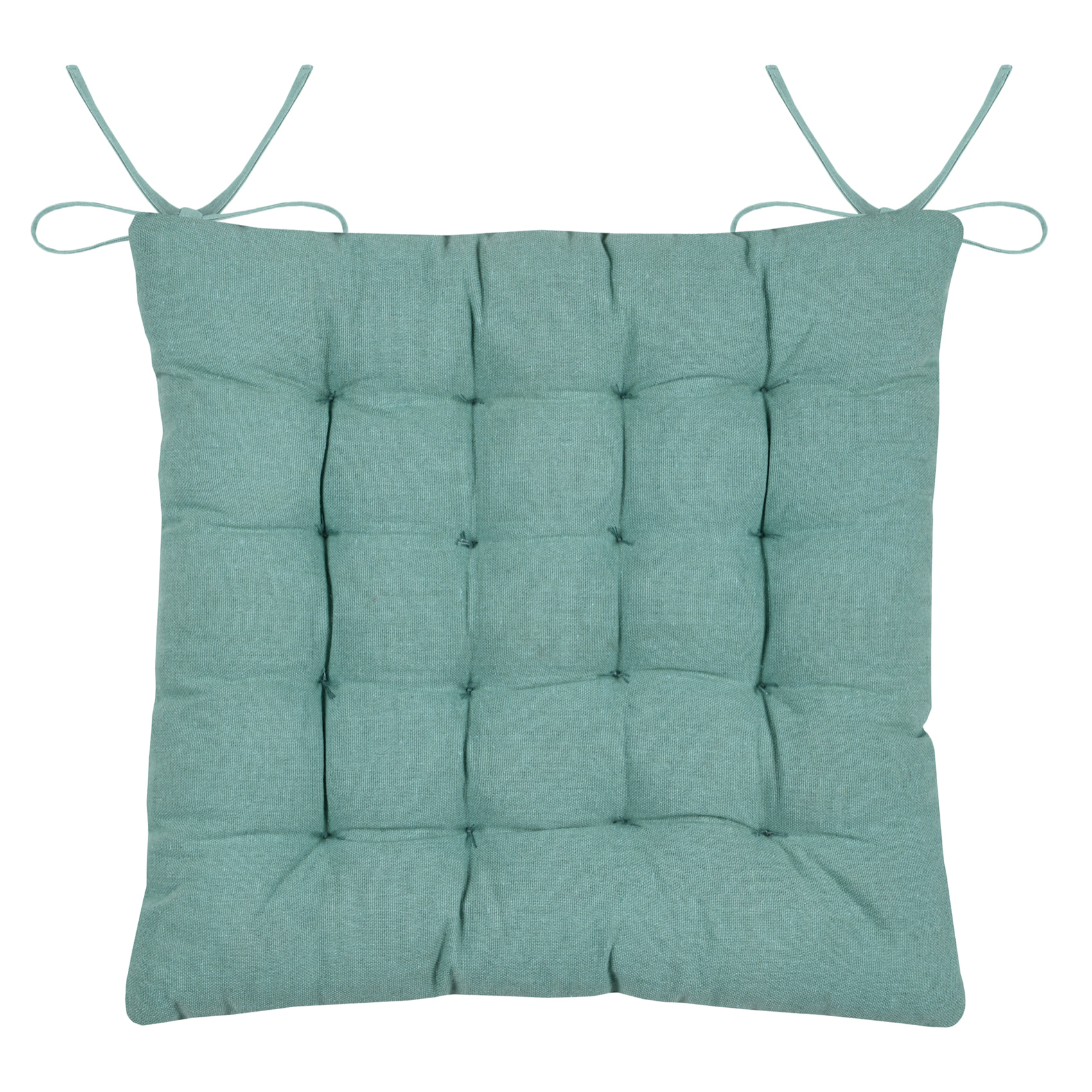 Galette de chaise polycoton matelassée marin - Naturel