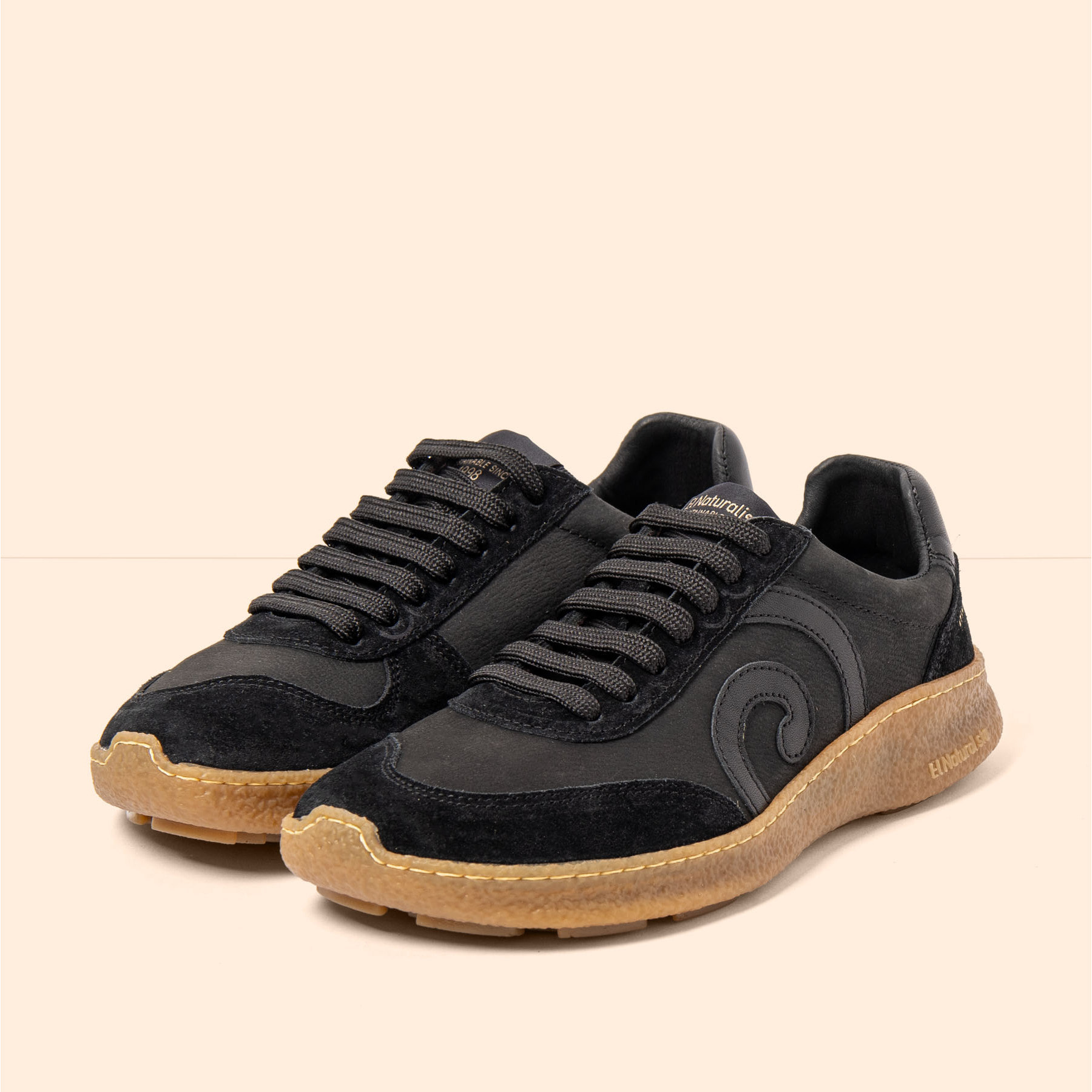 Zapatos N5435 MULTI LEATHER BLACK-CARAMELO/OROEL color Black-caramelo
