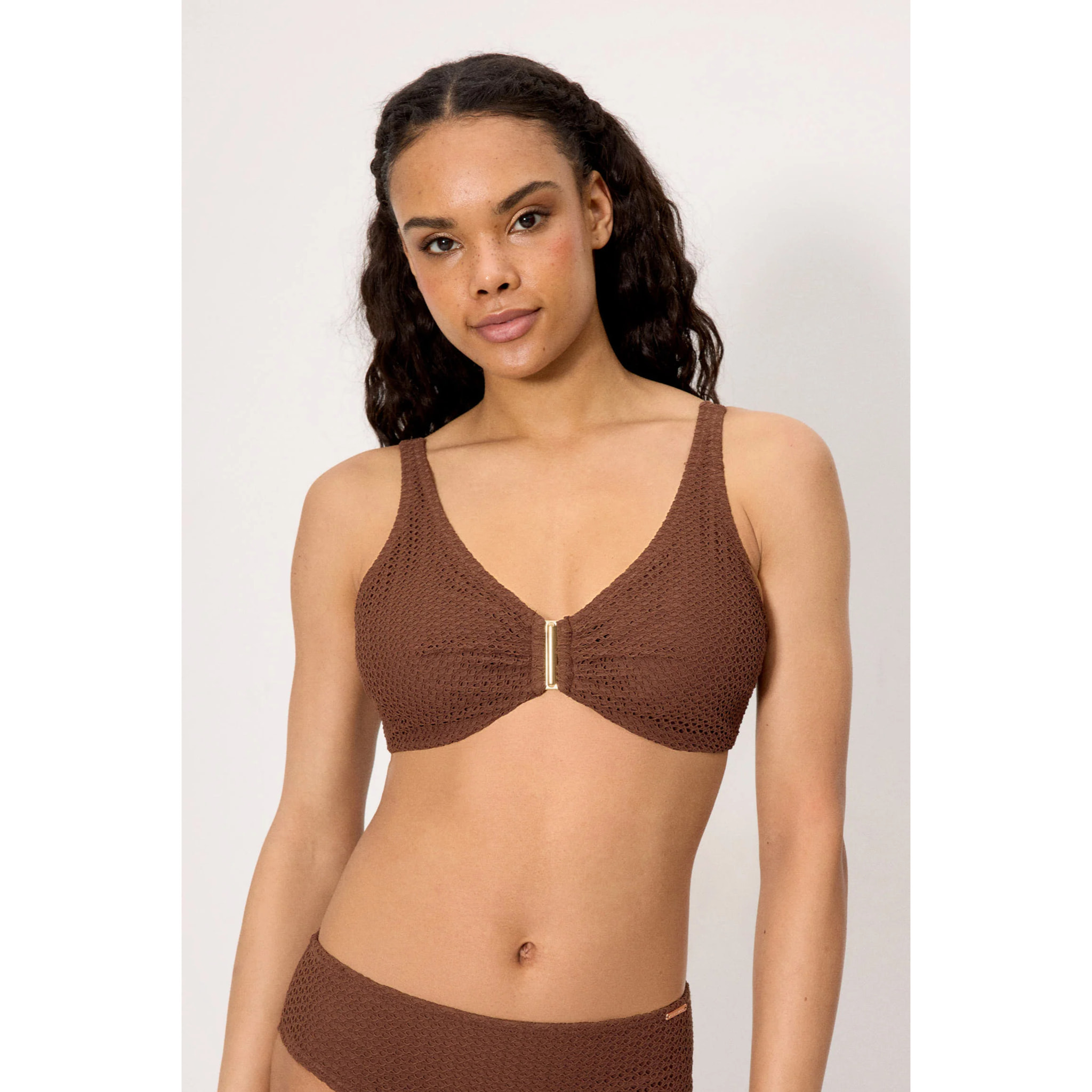 Top bikini contenitivo Marrone