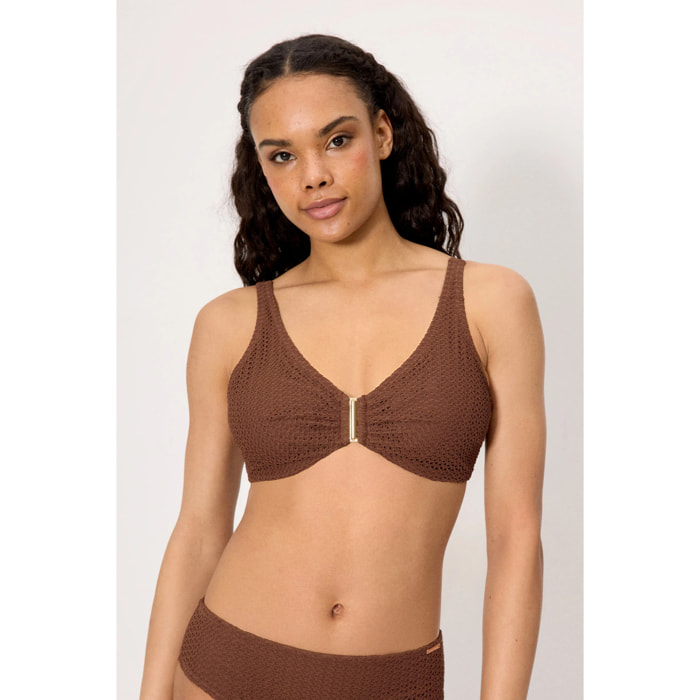 Top bikini contenitivo Marrone