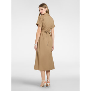 Elena Mirò - Abito flare con cintura - Beige