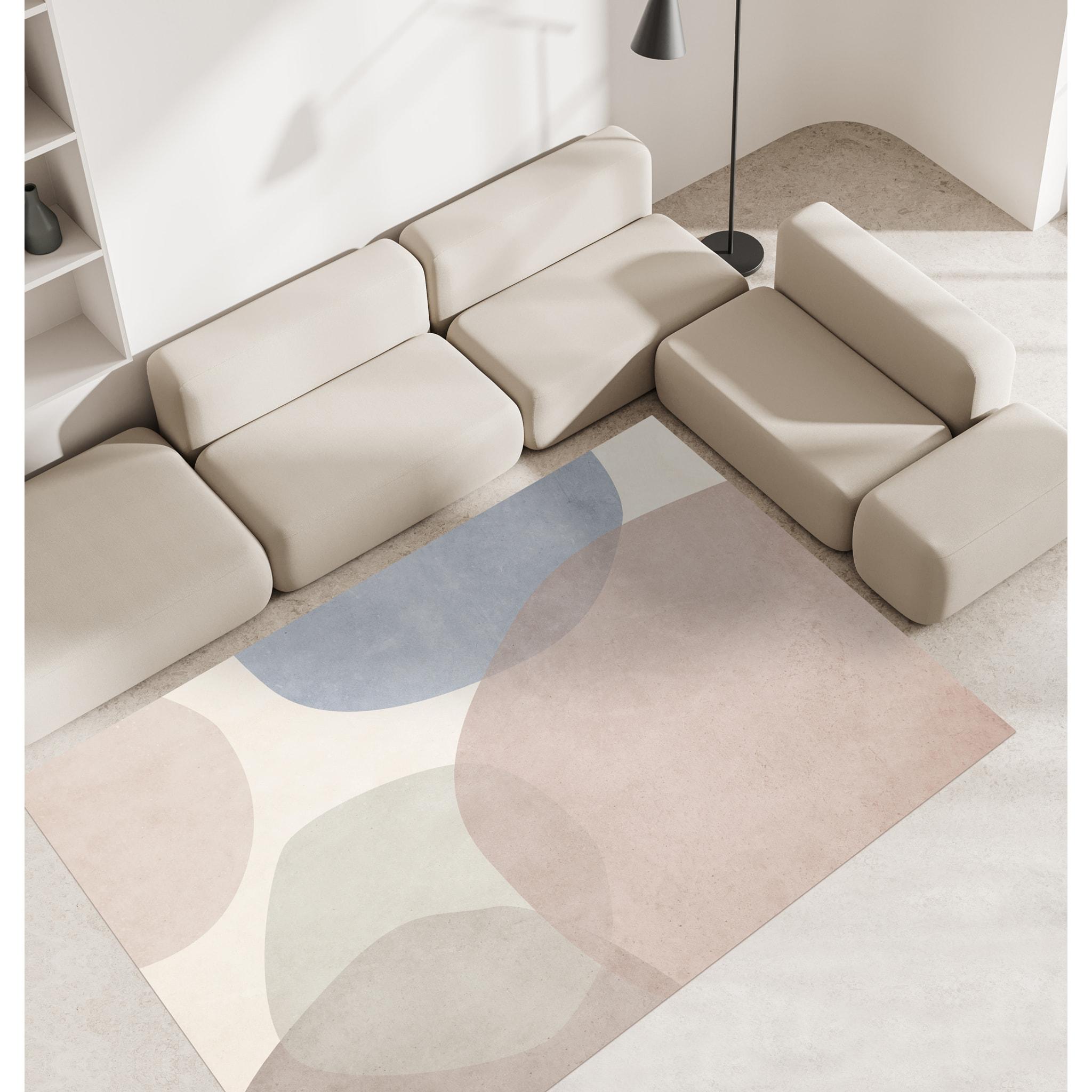 Alfombra de vinilo Calma 200x300 cm -PVC antideslizante, vinilica para cocina o salón, lavable, estilo abstracto