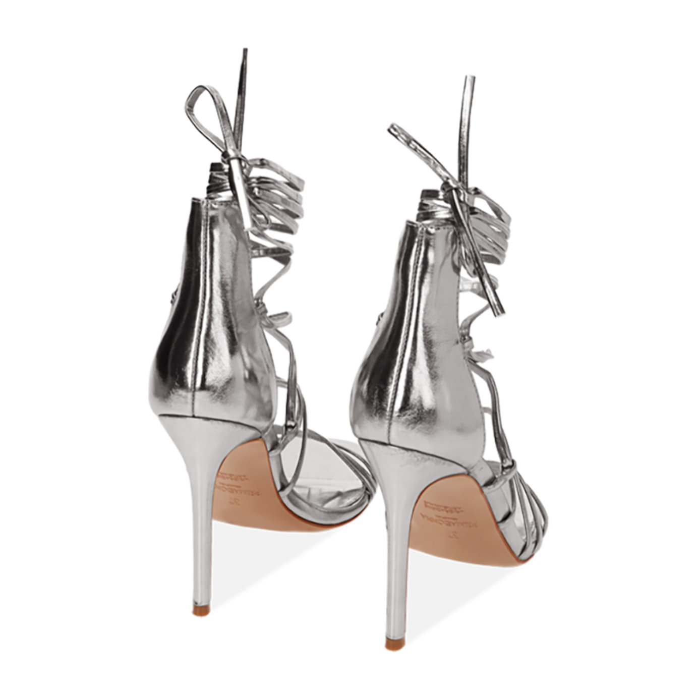 Sandali cage argento, tacco 10,5 cm