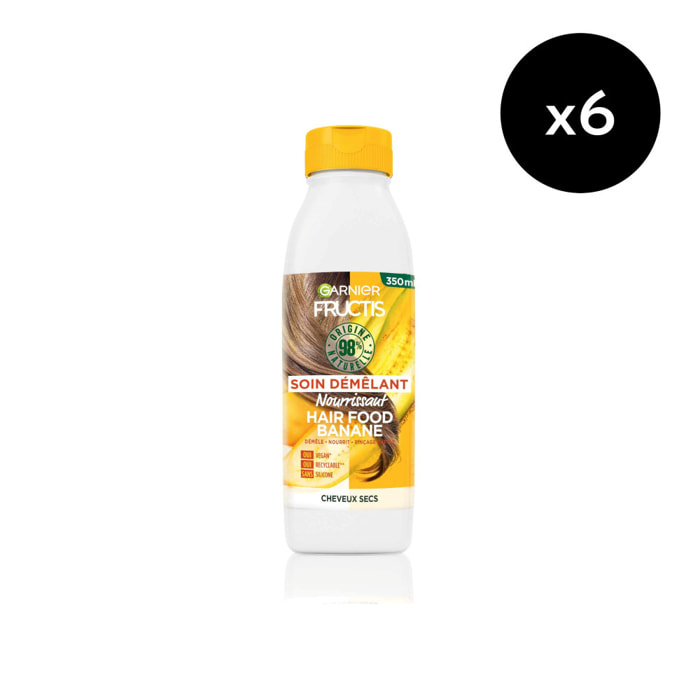 Lot de 6 - Garnier Fructis Démêlant Hair Food Nourrissant banane 350ml