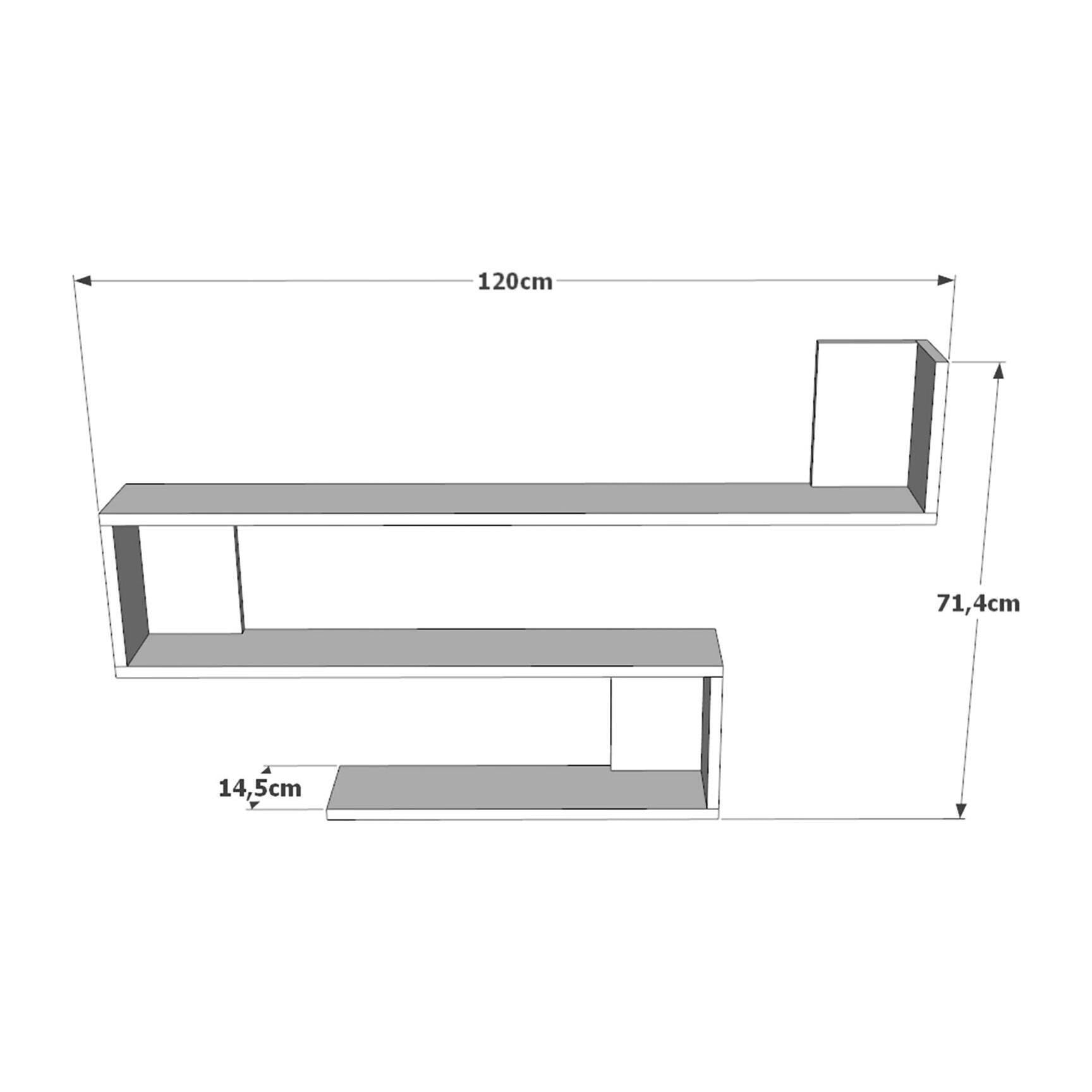 Mensola Dpi, Scaffale, Ripiano a muro, Scaffalatura multiuso, 120x15h71 cm, Quercia