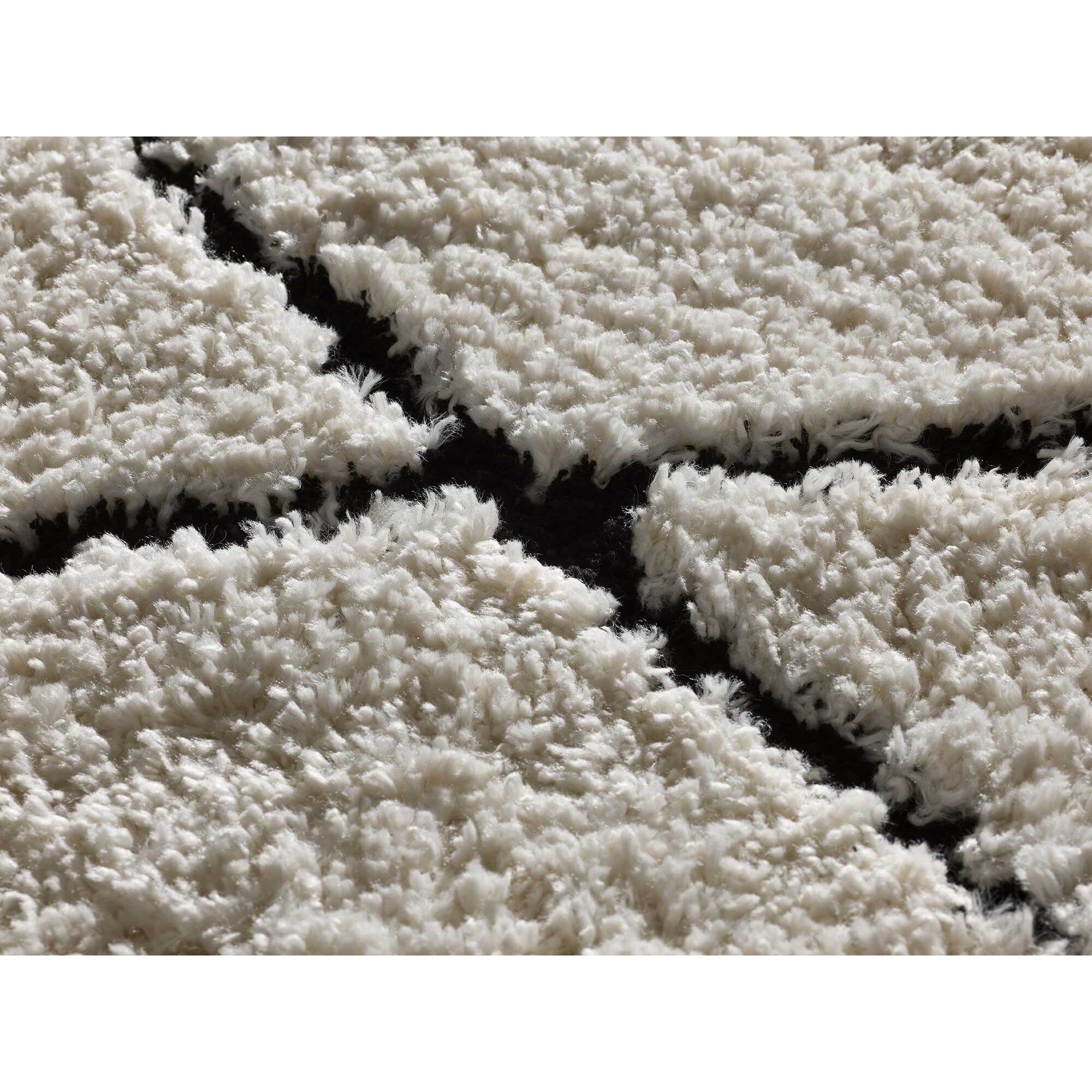ATESA Alfombra shaggy suave estilo escandinavo crema, varias medidas disponibles