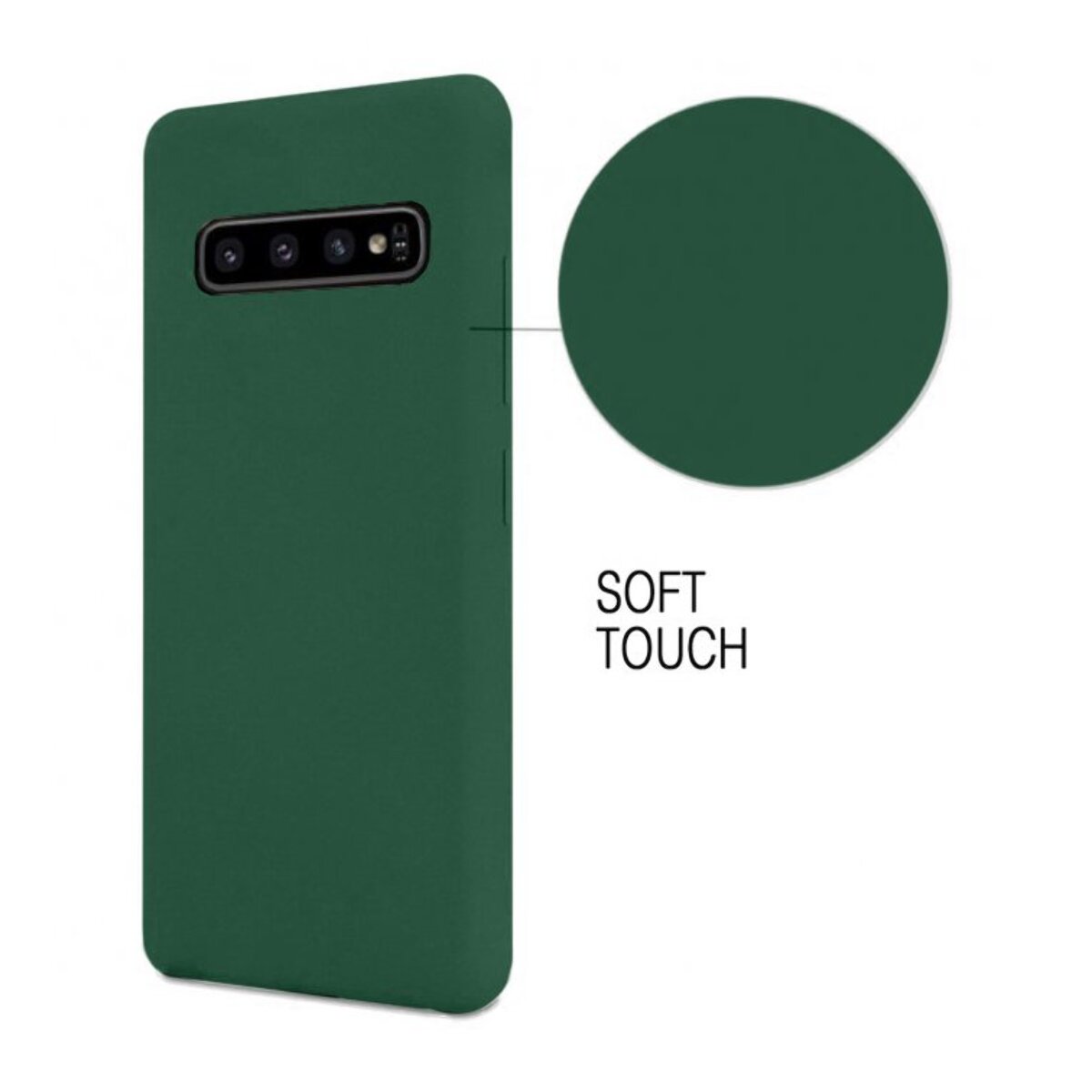 Coque Samsung Galaxy S10 Silicone liquide Vert Foret + 2 Vitres en Verre trempé Protection écran Antichocs