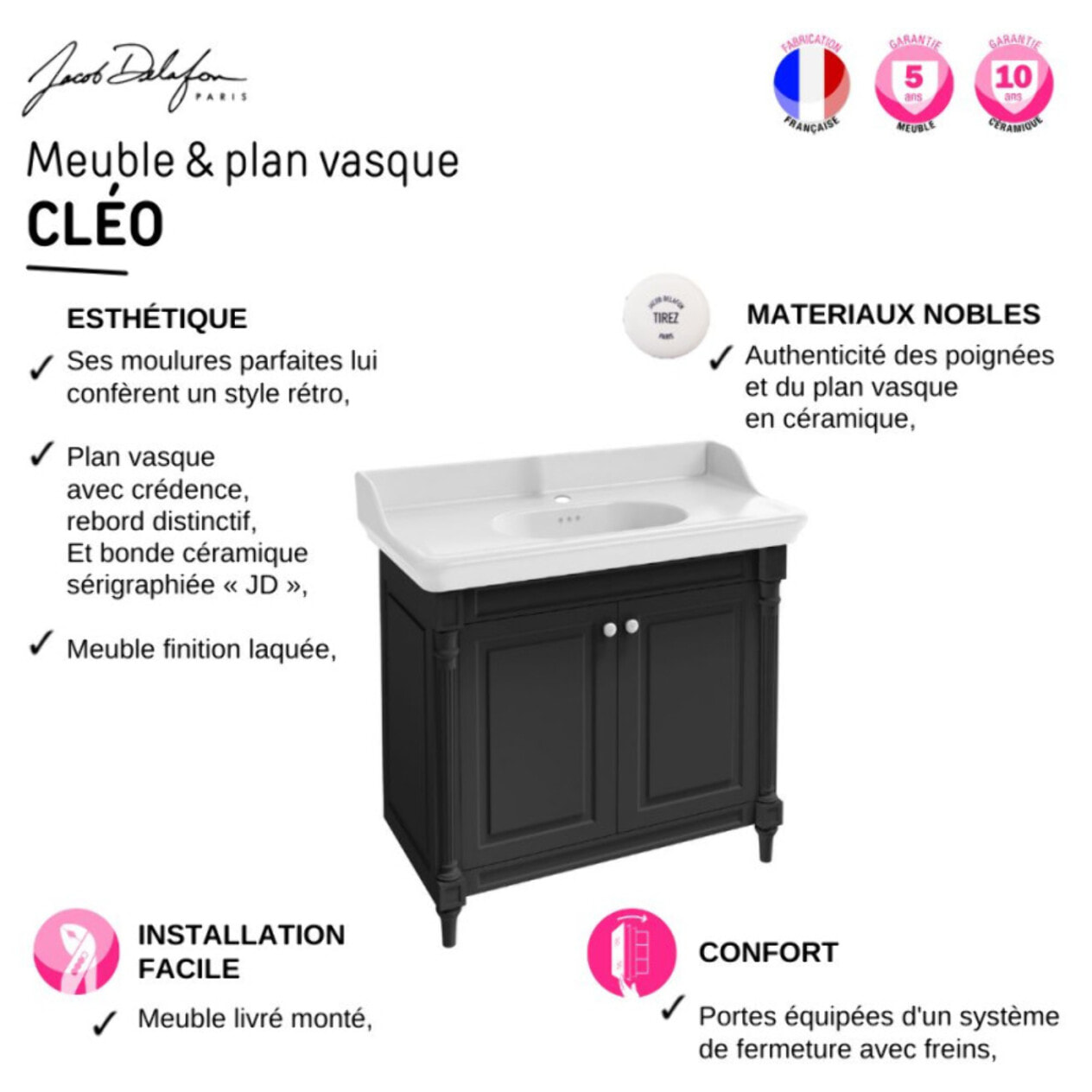 Meuble de salle de bain Cléo 1889 monotrou